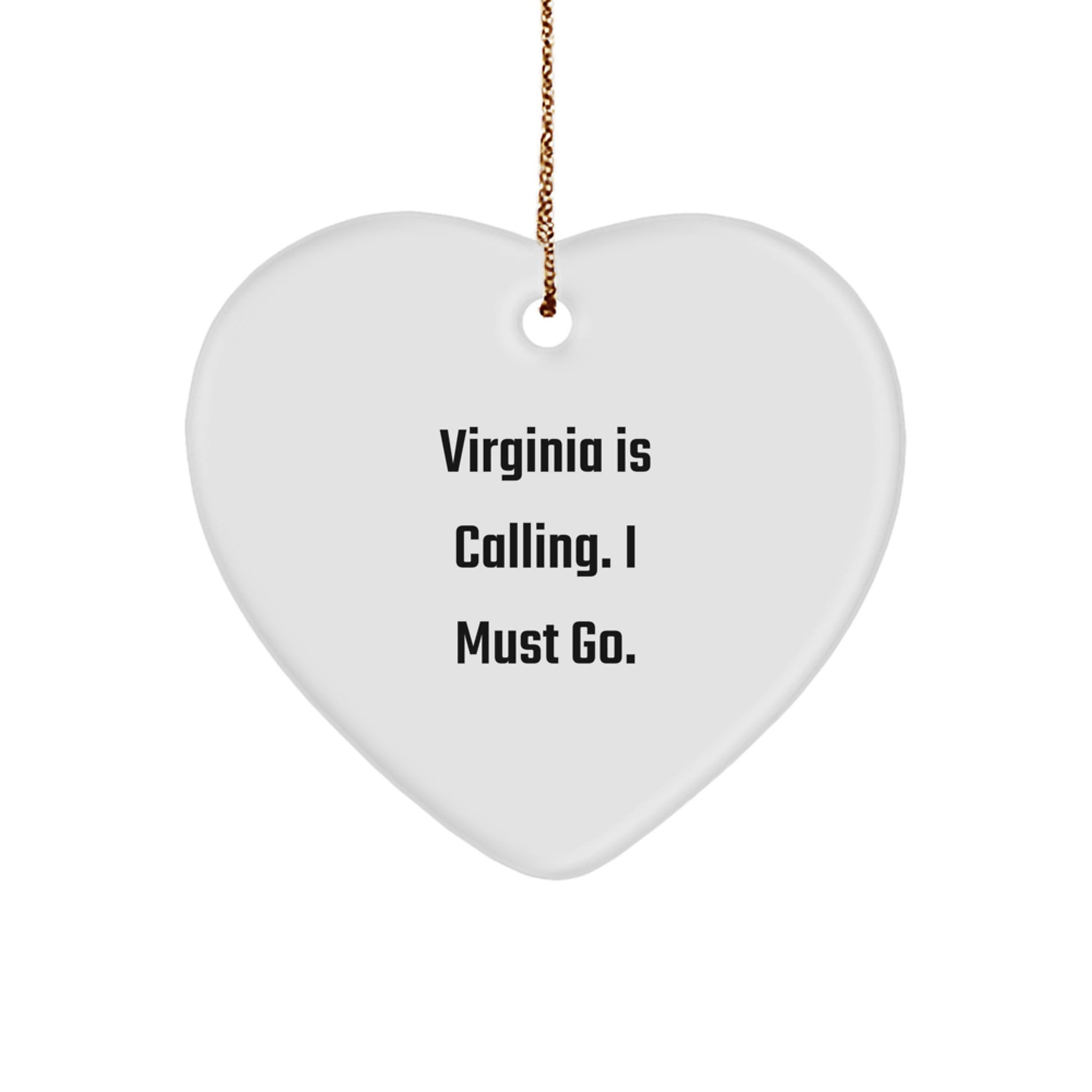 Virginia Heart Ornament Funny Quote Gifts from Men to Women Friends Family for Christmas Unique Decorations - Image 1