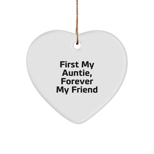 Gifts from Family, Heartfelt Christmas Ornaments for Auntie, First My Auntie, Forever My Friend - Image 1