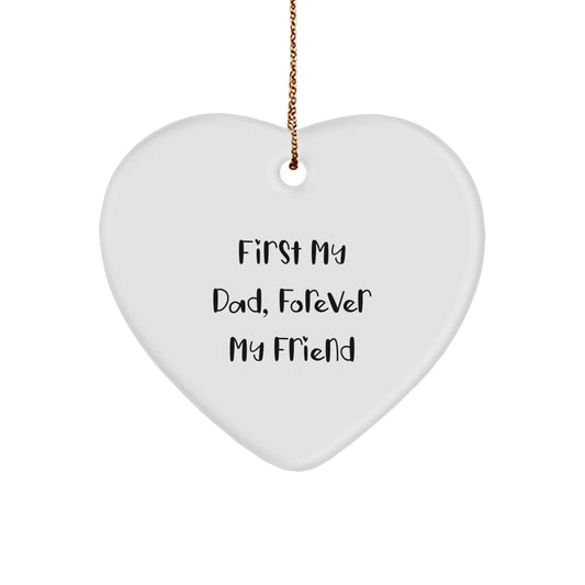 Funny Heart Ornaments for Dad, Gifts from Family, Heartfelt Christmas Unique Gifts for Men Dad - Image 1
