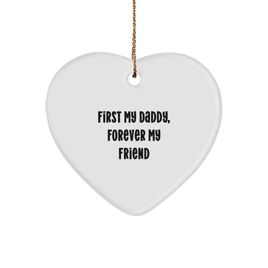 Funny Daddy Heart Ornament Gifts for Dads from Family, Unique Christmas Unique Gifts for Men - Image 1