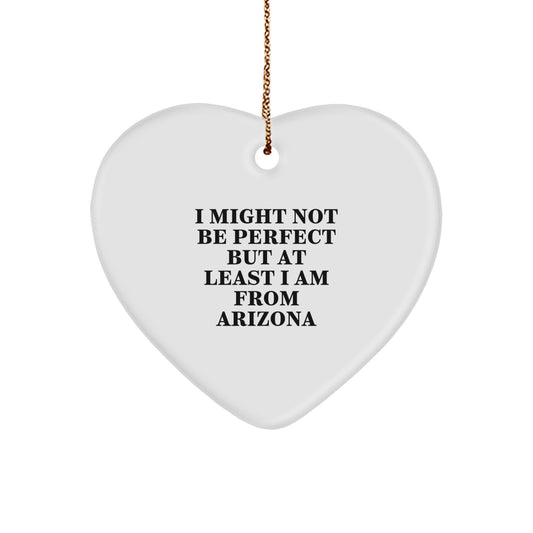 Funny Arizona Heart Ornament Gifts from Friends, Unique Arizona State Gifts for Arizona Women, Arizona Heart Shaped Ornament for Christmas - Image 1