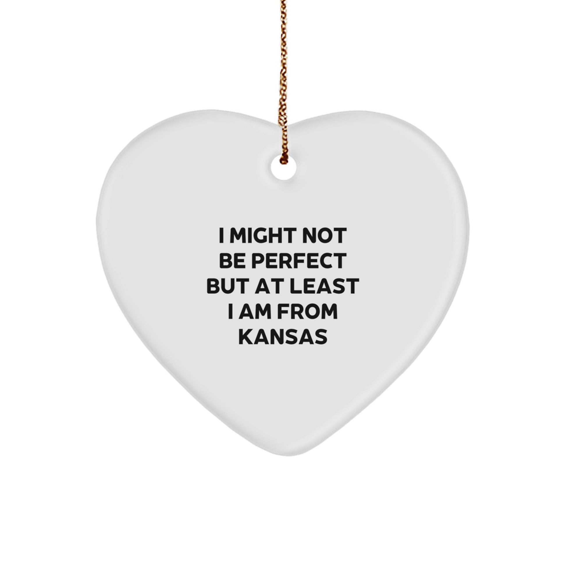 Funny Kansas Heart Ornaments Gifts from Friends for Family Christmas - Image 1