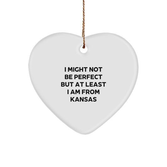 Funny Kansas Heart Ornaments Gifts from Friends for Family Christmas - Image 1