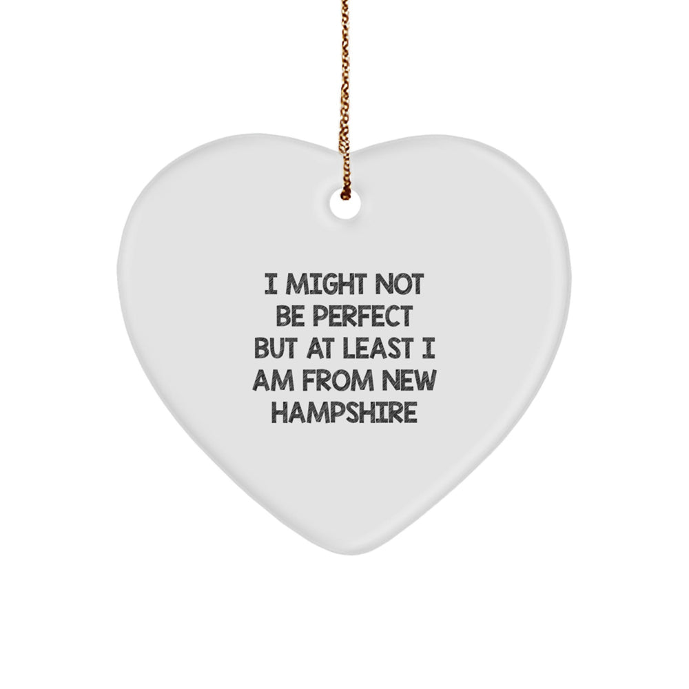 Funny New Hampshire Gifts for Family Friends Christmas Unique Heart Ornament from Home Sweet Home - Image 1
