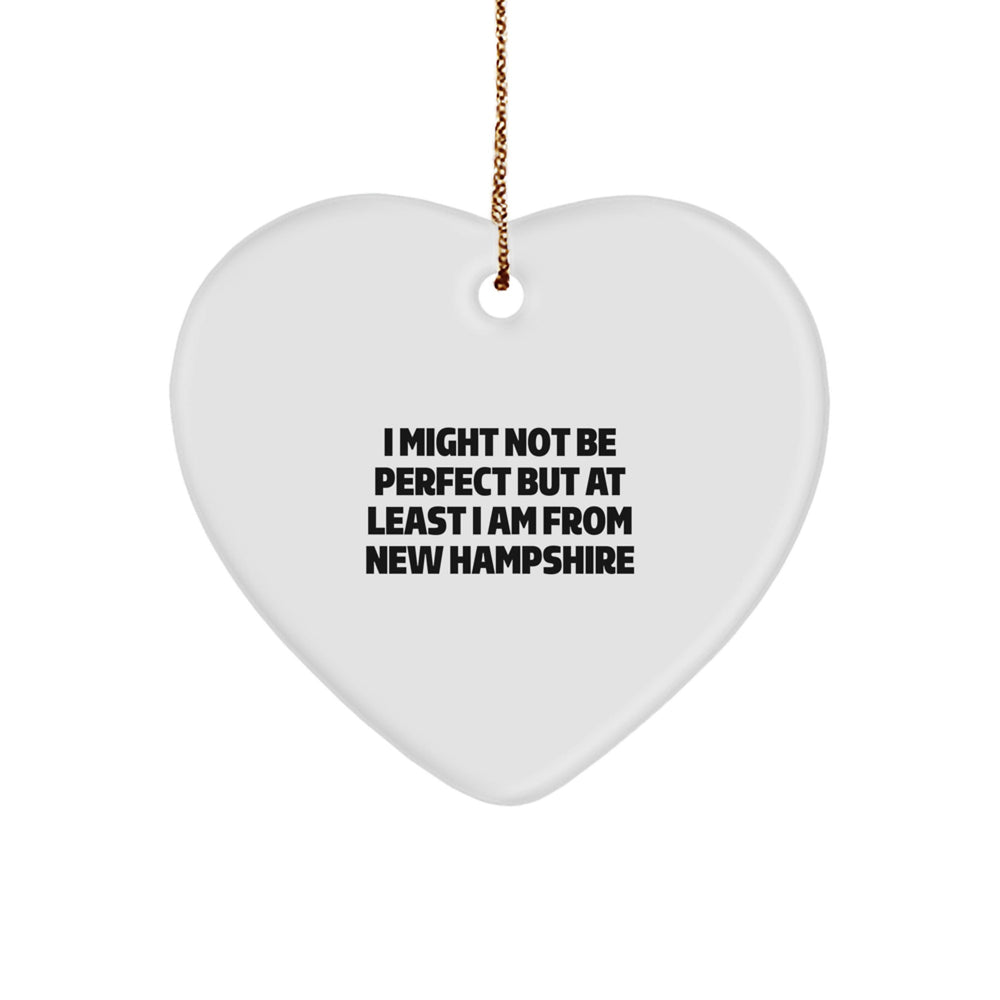 New Hampshire Heart Ornament, Funny Quote Gifts from New Hampshire to Family, Christmas Unique Presents for Men, Women, Friends, Coworkers - Image 1