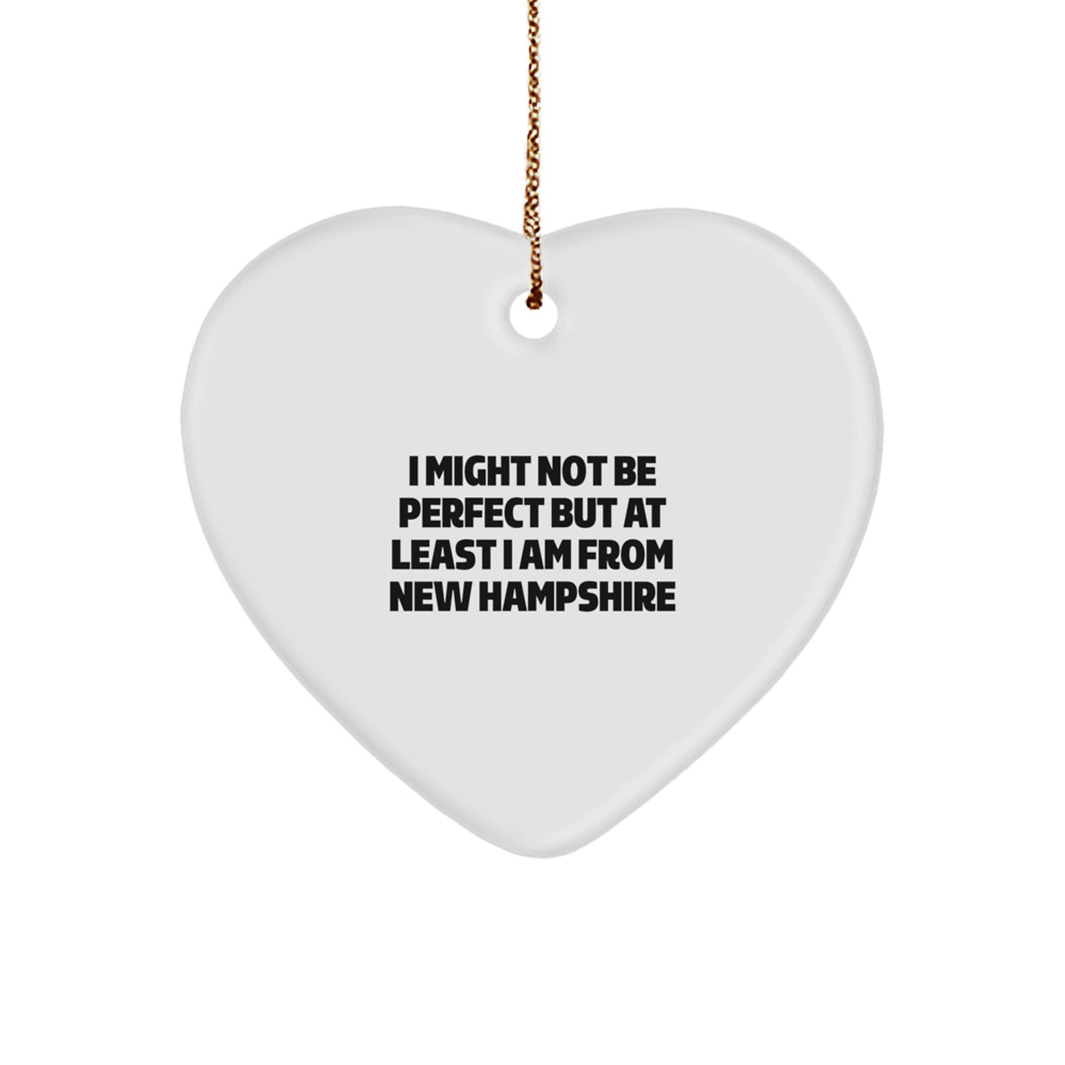 New Hampshire Heart Ornament, Funny Quote Gifts from New Hampshire to Family, Christmas Unique Presents for Men, Women, Friends, Coworkers - Image 1