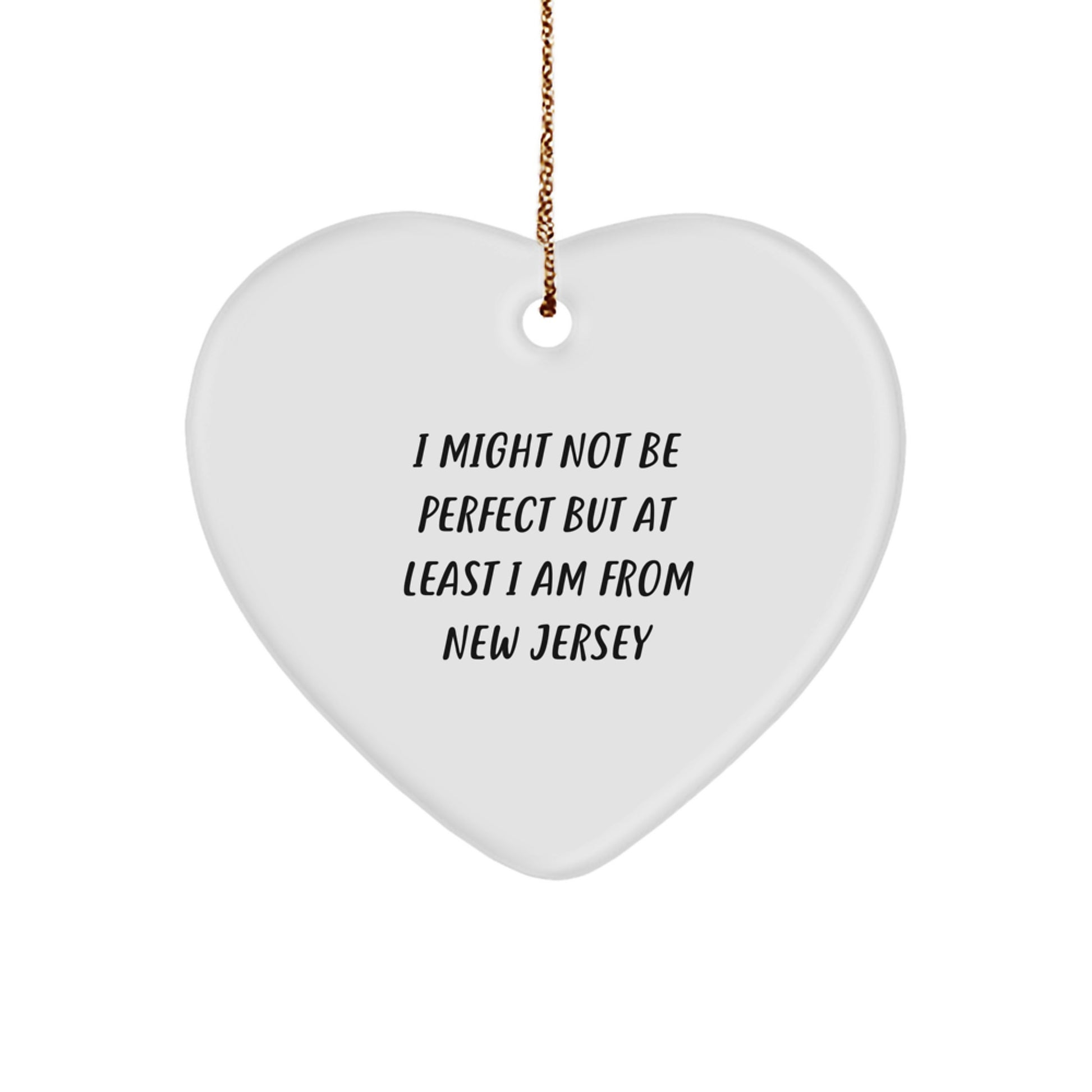 Funny New Jersey Heart Ornament Gifts from Friends to Family for Christmas - Image 1