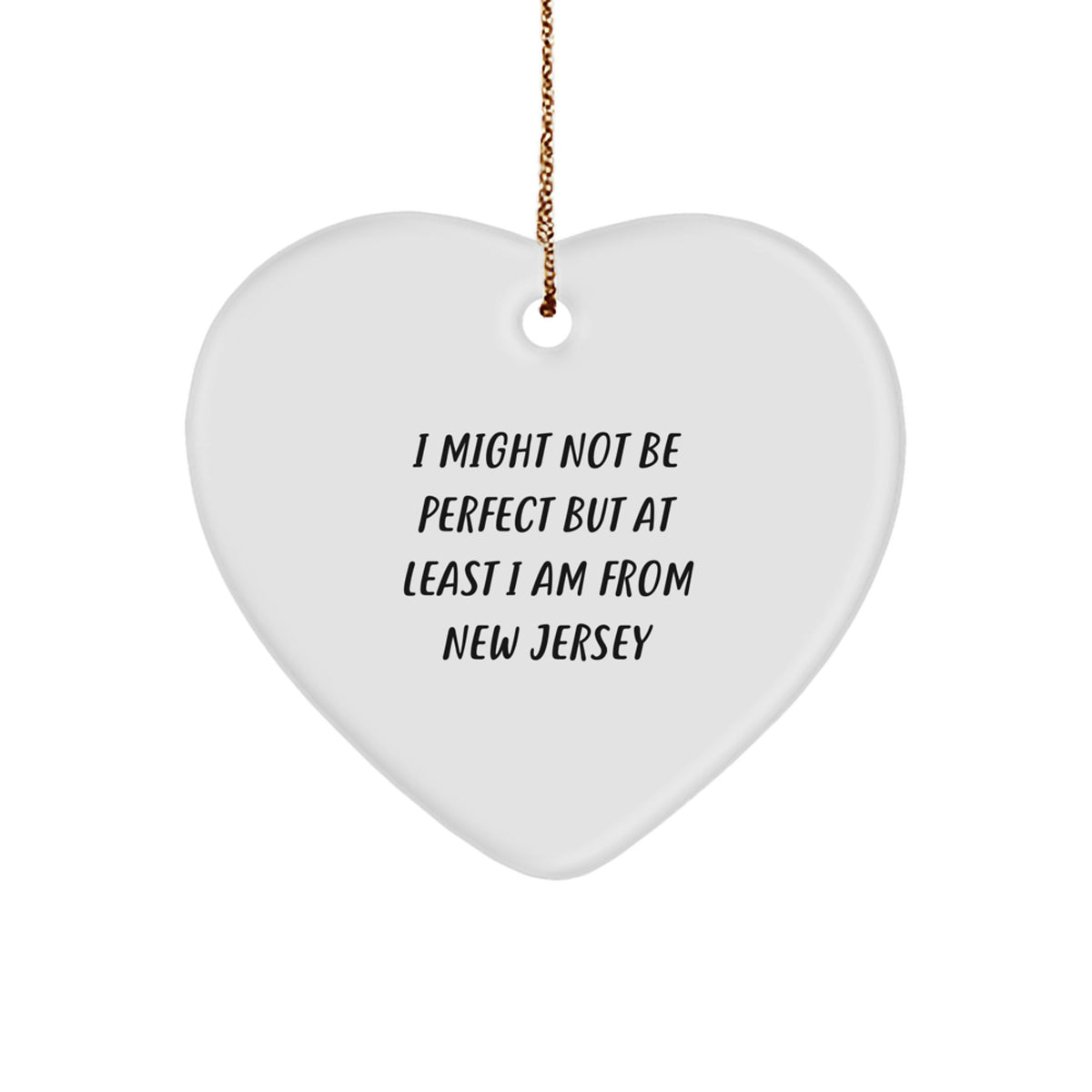 Funny New Jersey Heart Ornament Gifts from Friends to Family for Christmas - Image 1