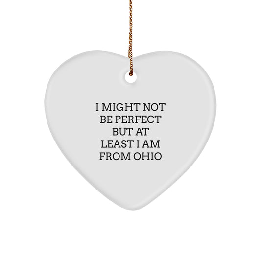 For Him Ohio Heart Christmas Ornament Gift – I Might Not Be Perfect - Image 1
