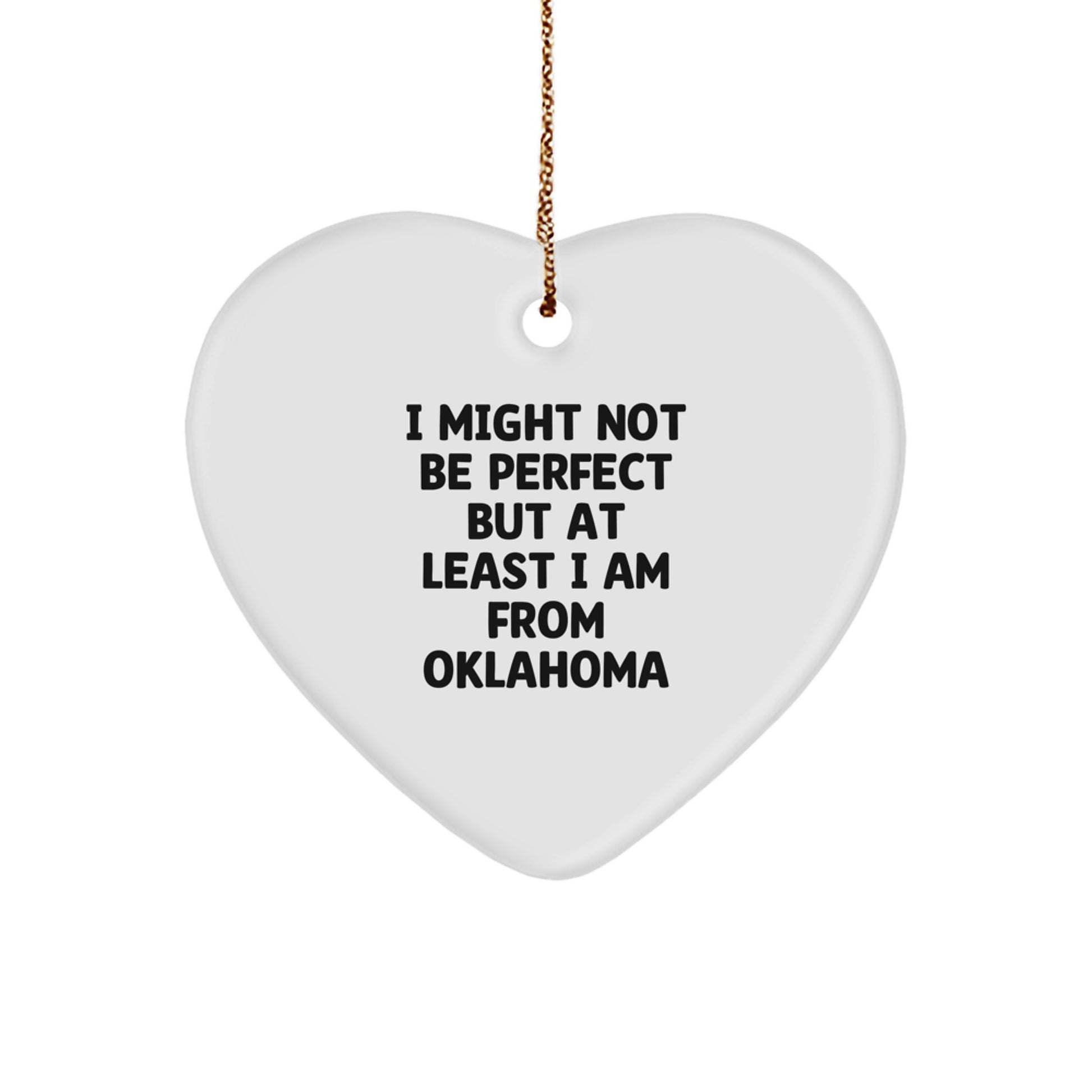 Oklahoma Proud Heart Ornament, Funny Quote Gifts from Oklahoma for Family, Friends, and Coworkers, Unique Christmas Decorations - Image 1