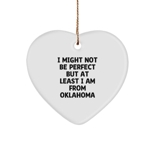 Oklahoma Proud Heart Ornament, Funny Quote Gifts from Oklahoma for Family, Friends, and Coworkers, Unique Christmas Decorations - Image 1