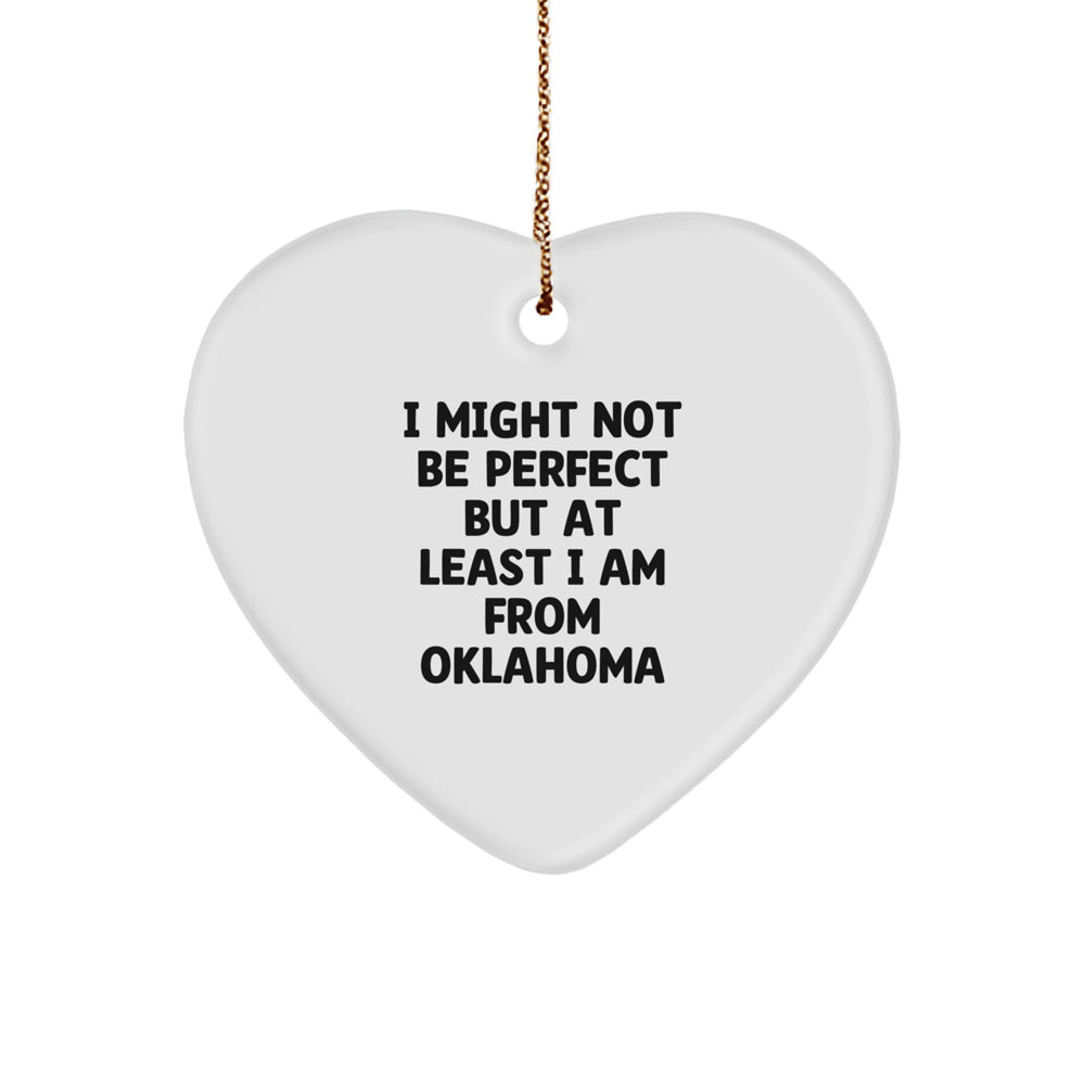 Oklahoma Proud Heart Ornament, Funny Quote Gifts from Oklahoma for Family, Friends, and Coworkers, Unique Christmas Decorations - Image 1