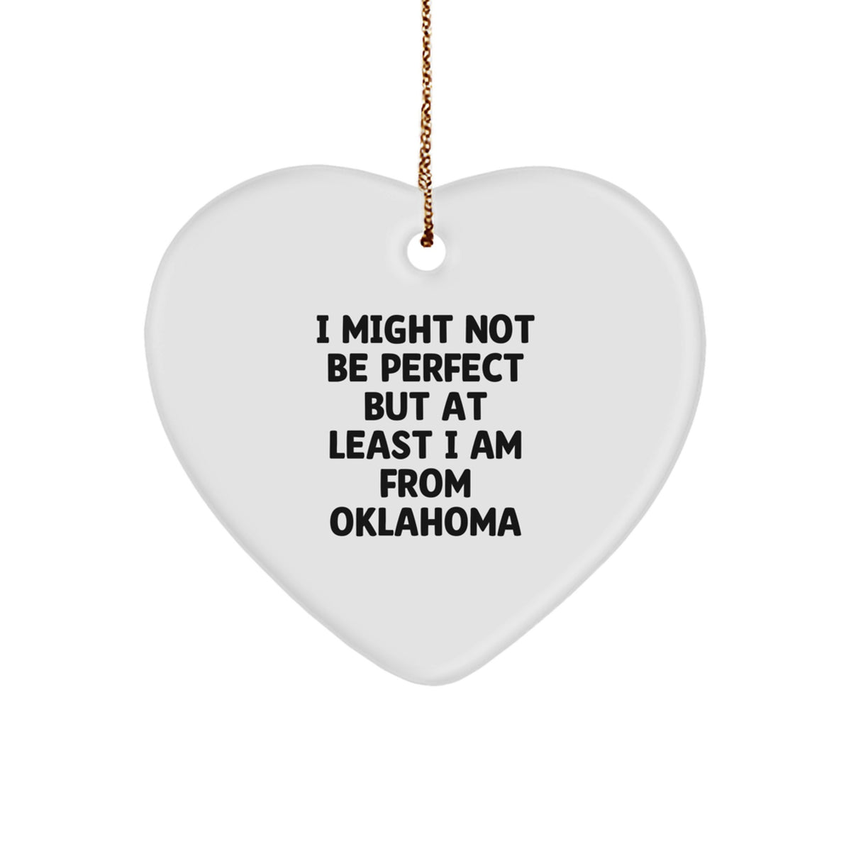 Oklahoma Proud Heart Ornament, Funny Quote Gifts from Oklahoma for Family, Friends, and Coworkers, Unique Christmas Decorations - Image 1