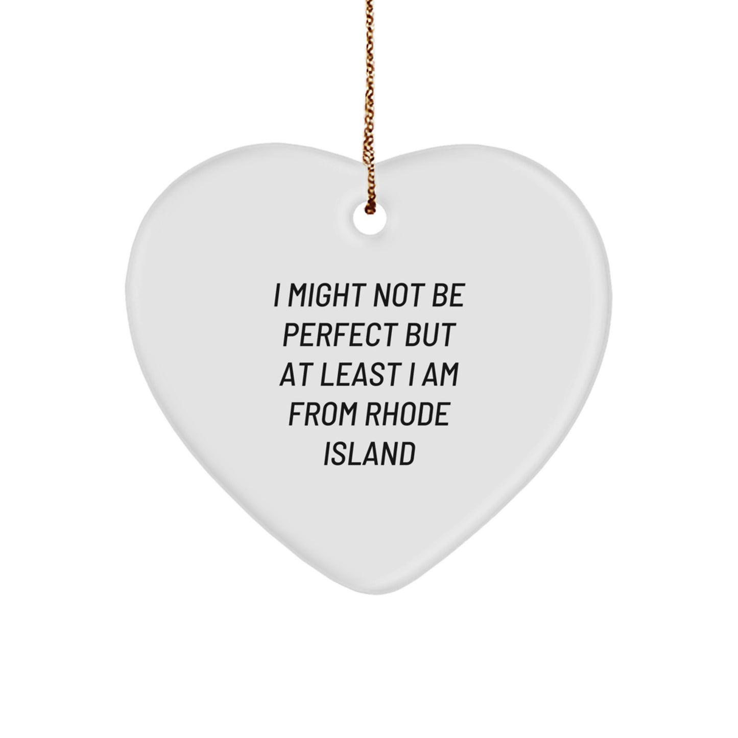 Rhode Island Heart Ornament Funny Quote Gifts from Men to Women Friends Family Christmas Unique - Image 1