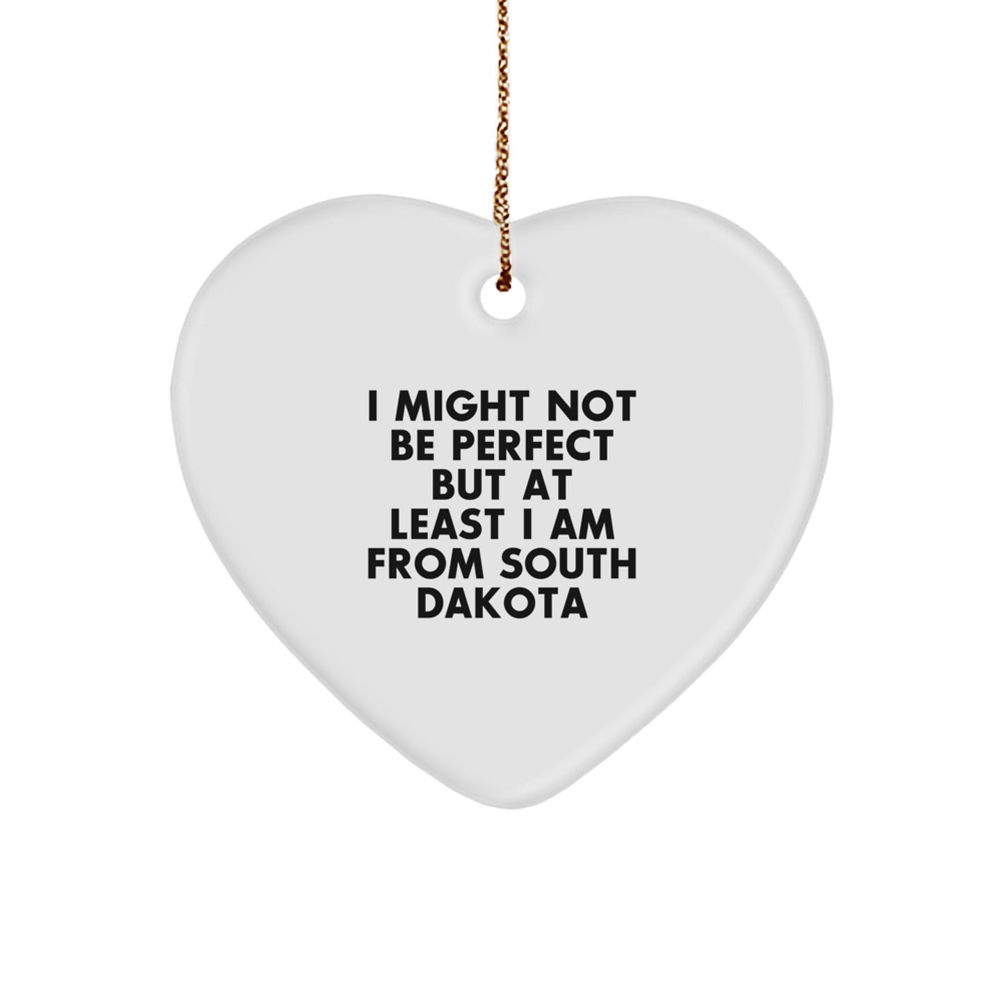Christmas Unique Gift for Her South Dakota Heart Ornament Funny Present - Image 1
