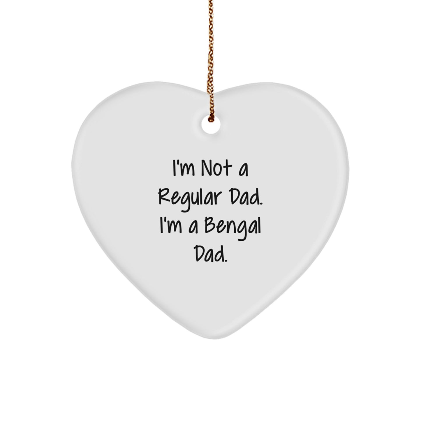 Funny Bengal Cat Dad Heart Ornament Gifts for Bengal Cat Lovers - Christmas Unique Gifts from Dad to Bengal Cat - Image 1