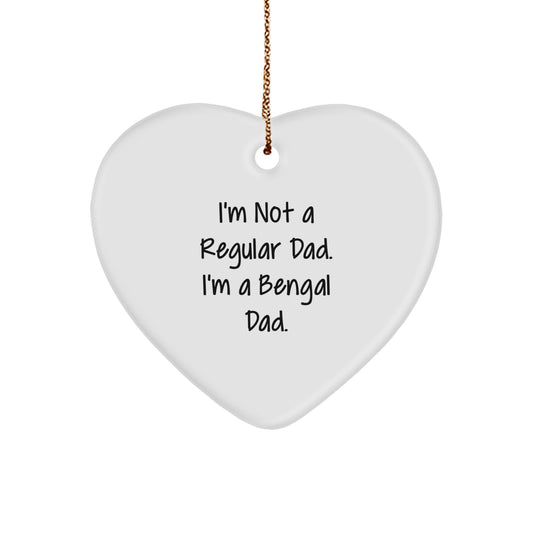 Funny Bengal Cat Dad Heart Ornament Gifts for Bengal Cat Lovers - Christmas Unique Gifts from Dad to Bengal Cat - Image 1