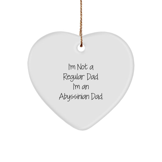 Abyssinian Cat Dad Gifts for Men - Funny Heart Ornament for Christmas Unique Gifts from Daughter to Father - Image 1