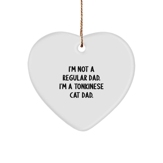 Tonkinese Cat Dad Funny Gifts for Christmas, Heart Ornament for Men, Women, Friends, and Family, Gifts from Dad to Tonkinese Cat - Image 1