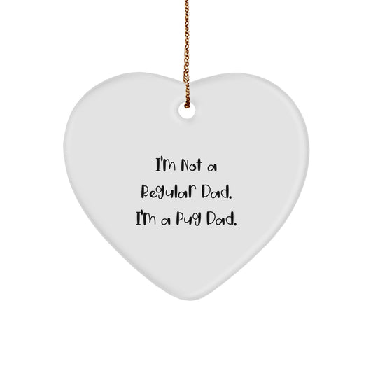 Funny Pug Dog Heart Ornaments Gifts from Dad to Pug Dad Christmas Unique - Image 1