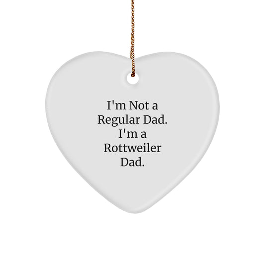 Rottweiler Dad Funny Heart Ornament, Funny Gifts for Rottweiler Dog Lovers, Gifts from Family to Family, Unique Christmas Unique Gifts for Men, Heart Ornament with Sublimation Print - Image 1