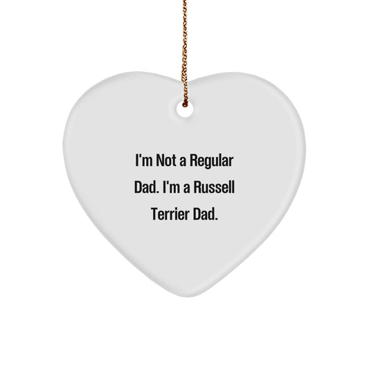 Russell Terrier Dog Heart Ornament Idea Christmas Unique Gift for Coworkers - Image 1
