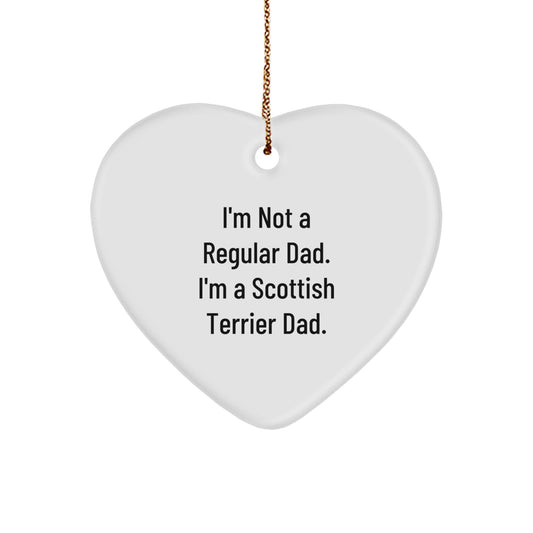 Funny Scottish Terrier Dog Gifts for Dad, Heart Ornament - I'm Not A Regular Dad. I'm A Scottish Terrier Dad. Christmas Unique Gifts from Men to Family - Image 1