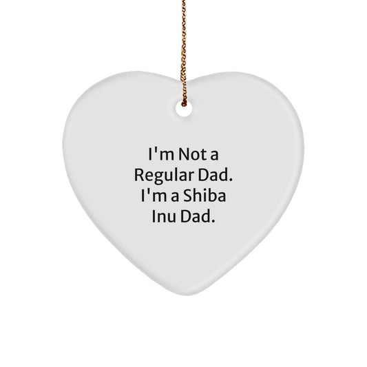 Funny Shiba Inu Dog Heart Ornament Gifts from Dad for Christmas Unique Dad's Gift - Image 1