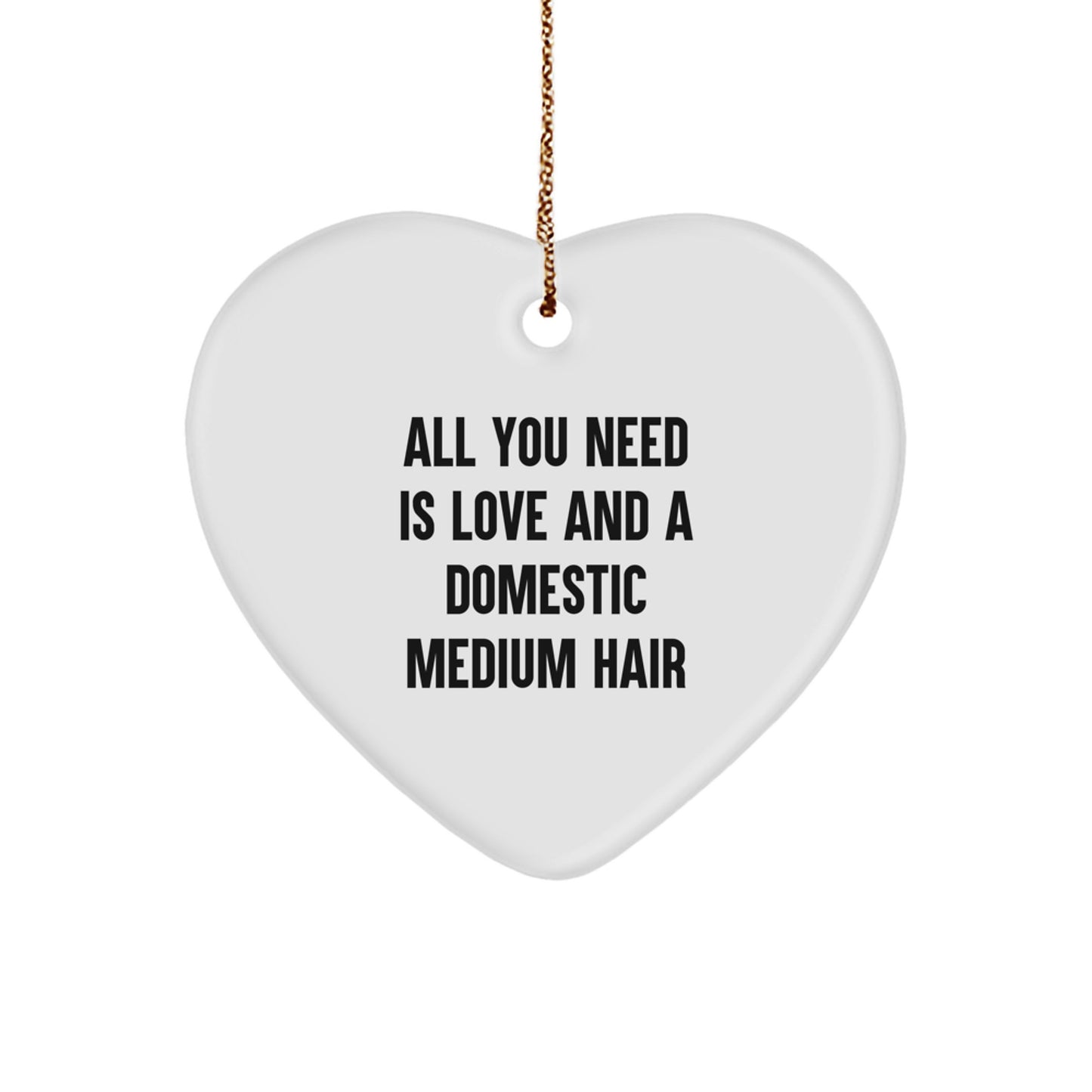 Domestic Medium Hair Cat Keepsake Christmas Ornament for Him Gift Love - Image 1