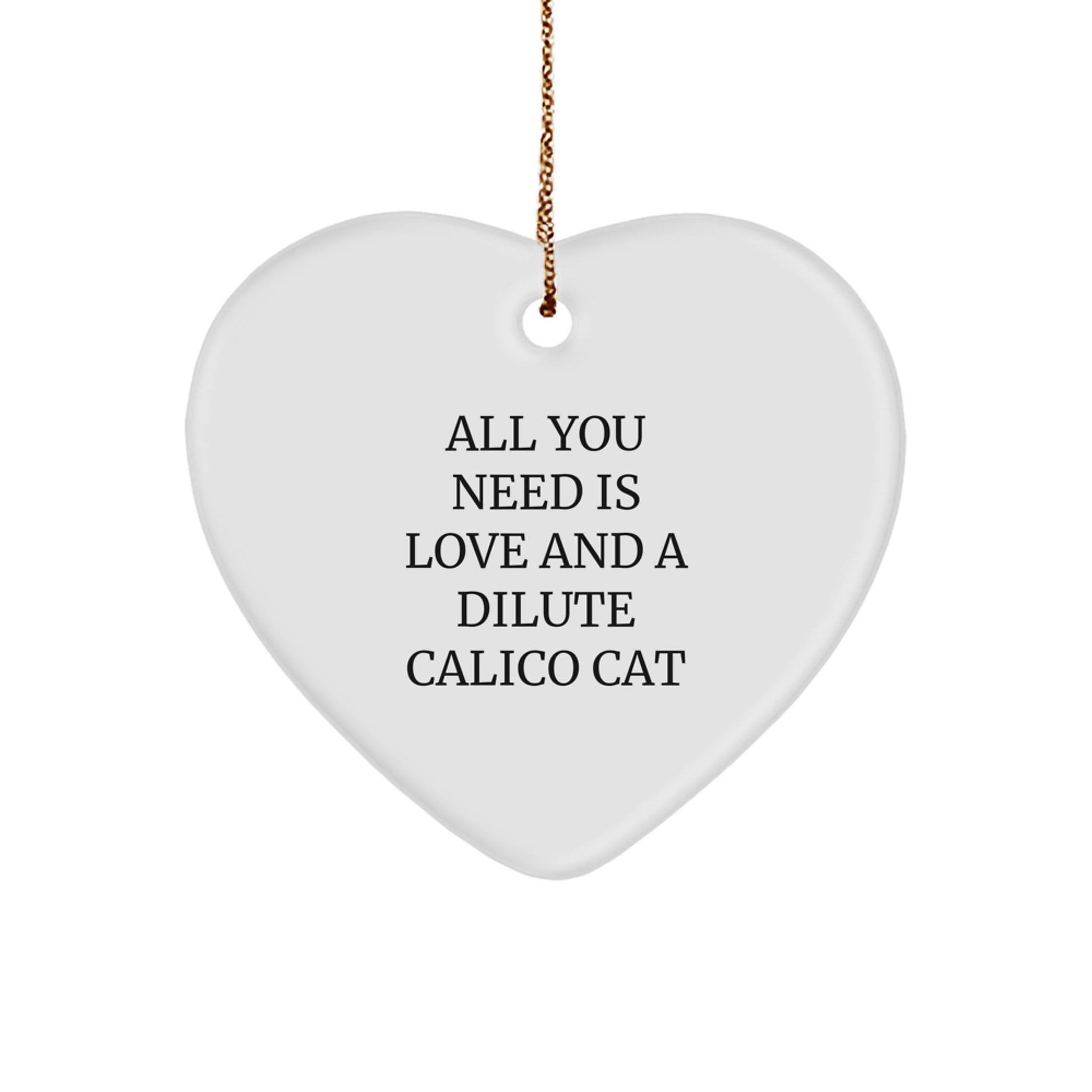 Dilute Calico Cat Lover Gifts from Family, Heart Ornament for Dilute Calico Cat Owner, Christmas Unique Gifts for Dilute Calico Cat Enthusiast - Image 1