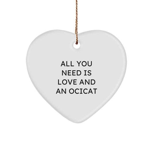 Funny Ocicat Heart Ornament Gifts from Friends and Family for Ocicat Lovers on Christmas Unique - Image 1