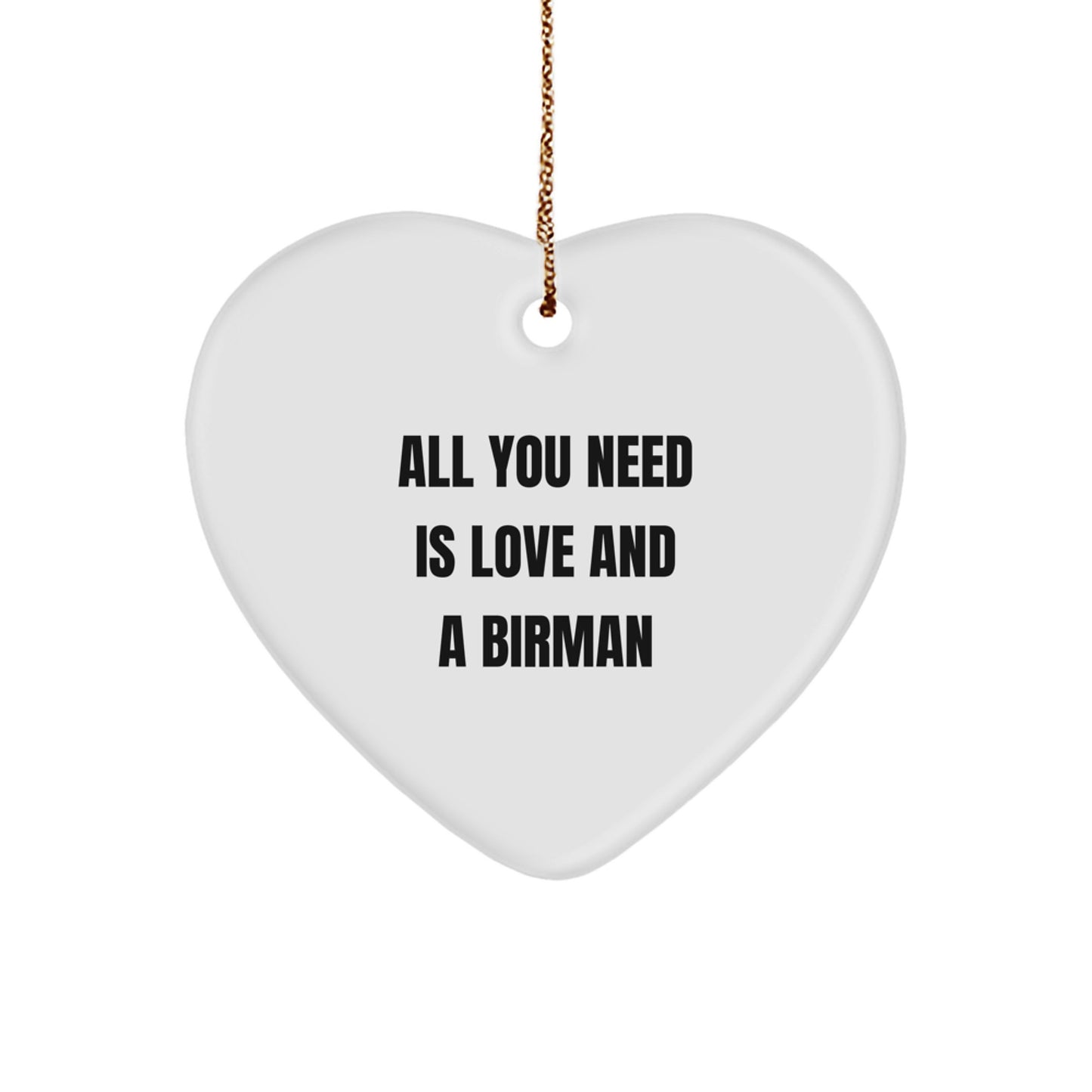 Christmas Unique Gift for Her Birman Cat Heart Ornament Love Present - Image 1