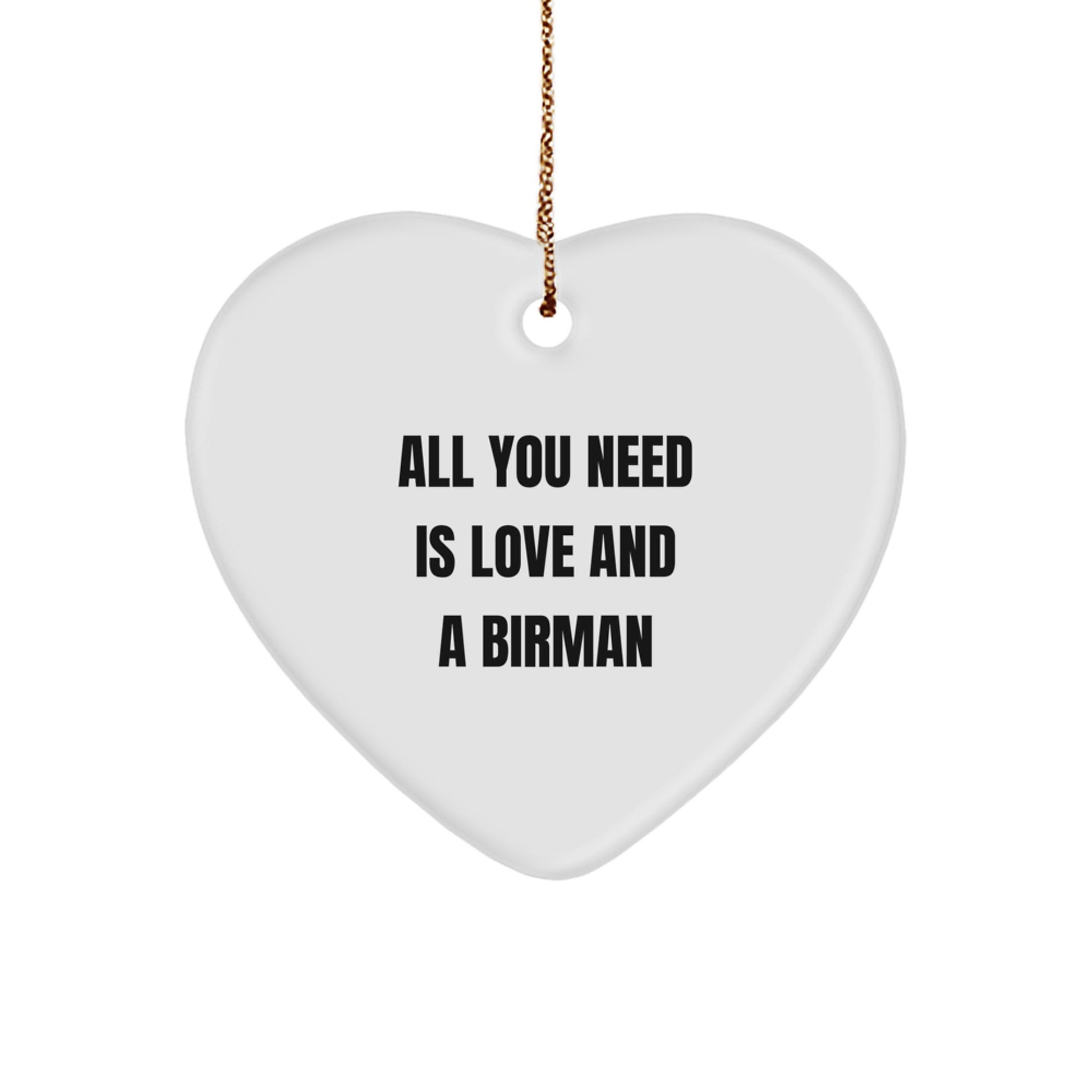 Christmas Unique Gift for Her Birman Cat Heart Ornament Love Present - Image 1