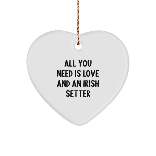 Irish Setter Dog Christmas Ornament All You Need Is Love Gift - Image 1