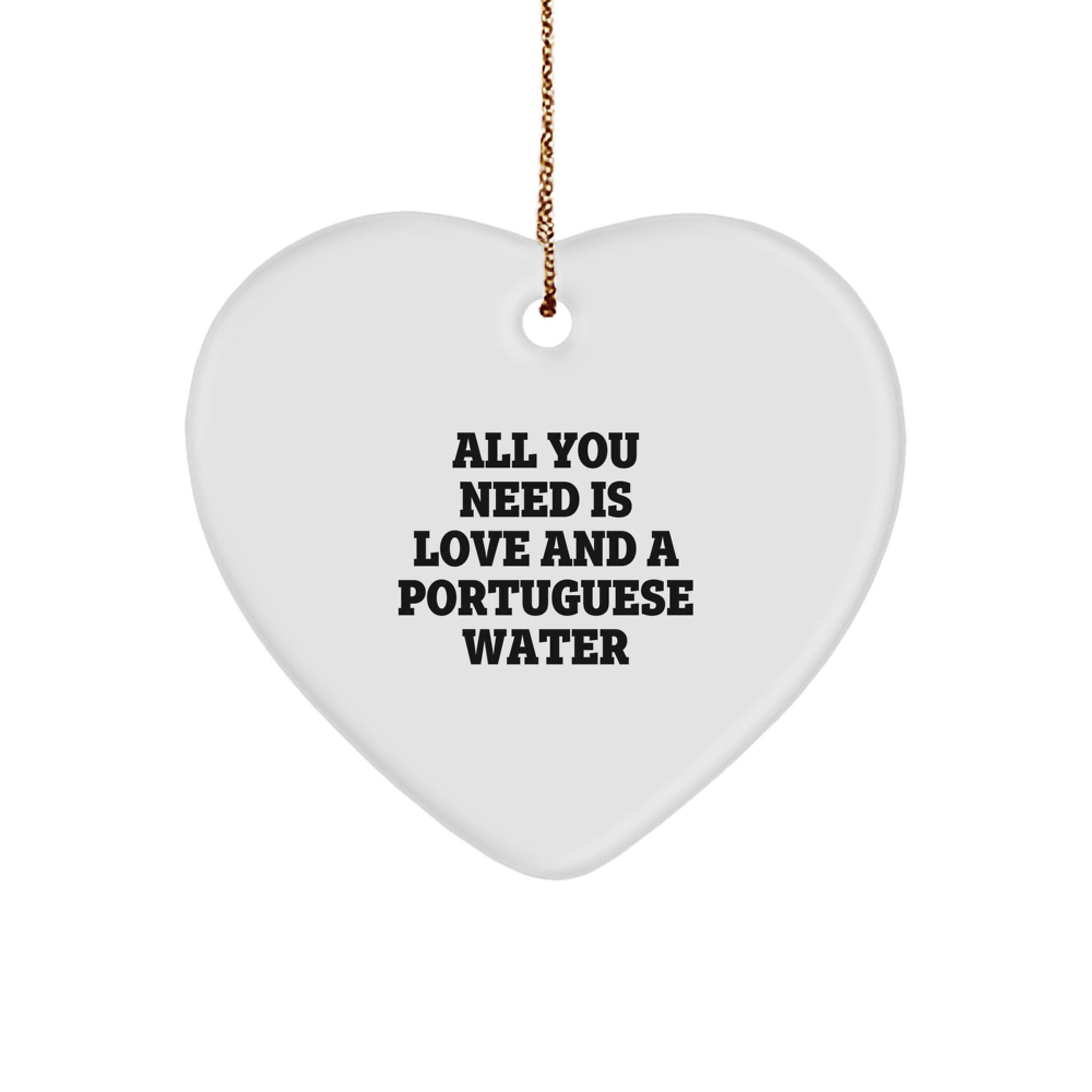 Funny Portuguese Water Dog Heart Ornament Gifts from Men to Portuguese Water Dog Lovers, Christmas Unique Gifts - Image 1