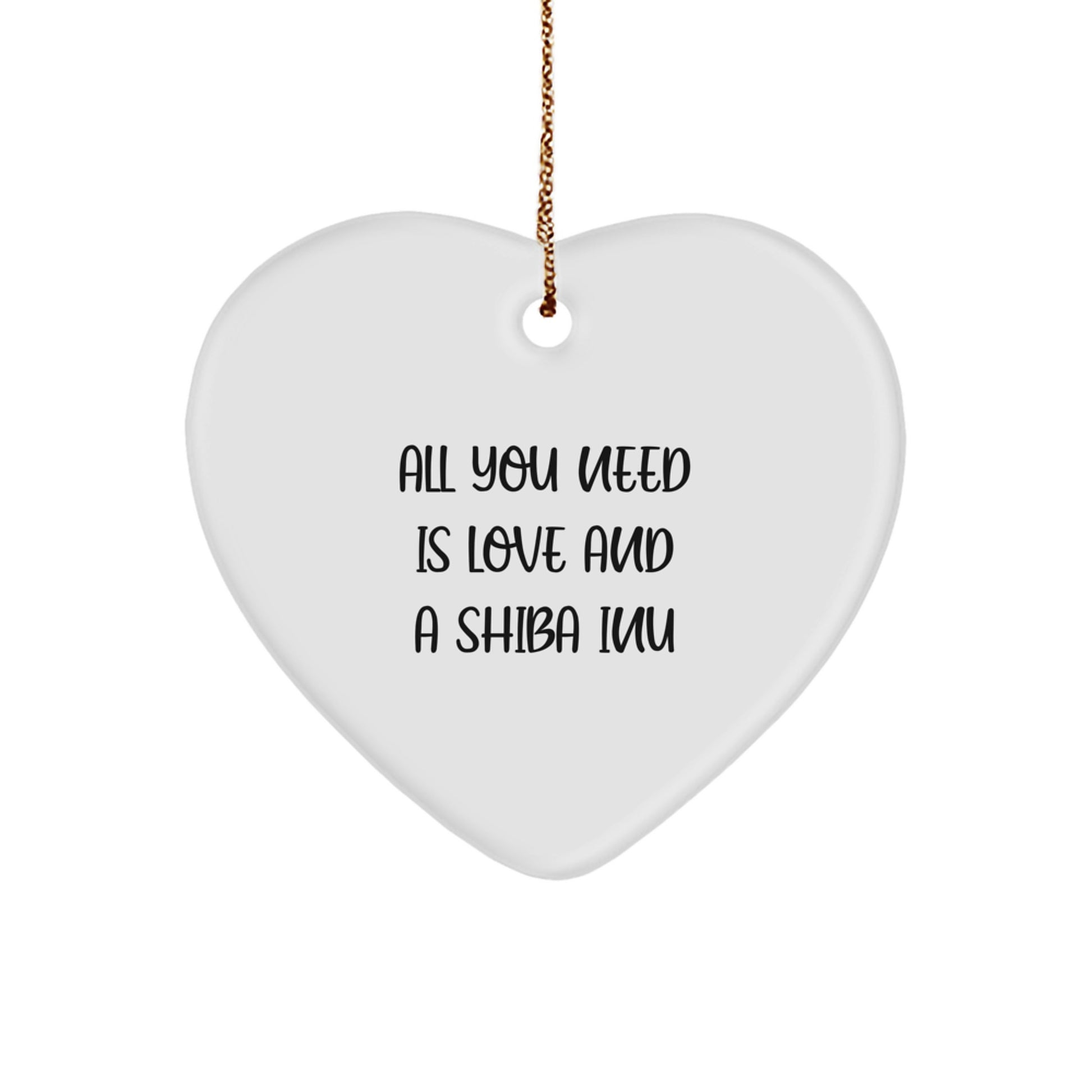 Christmas Unique Gift for Shiba Inu Heart Ornament All You Need Is Love - Image 1