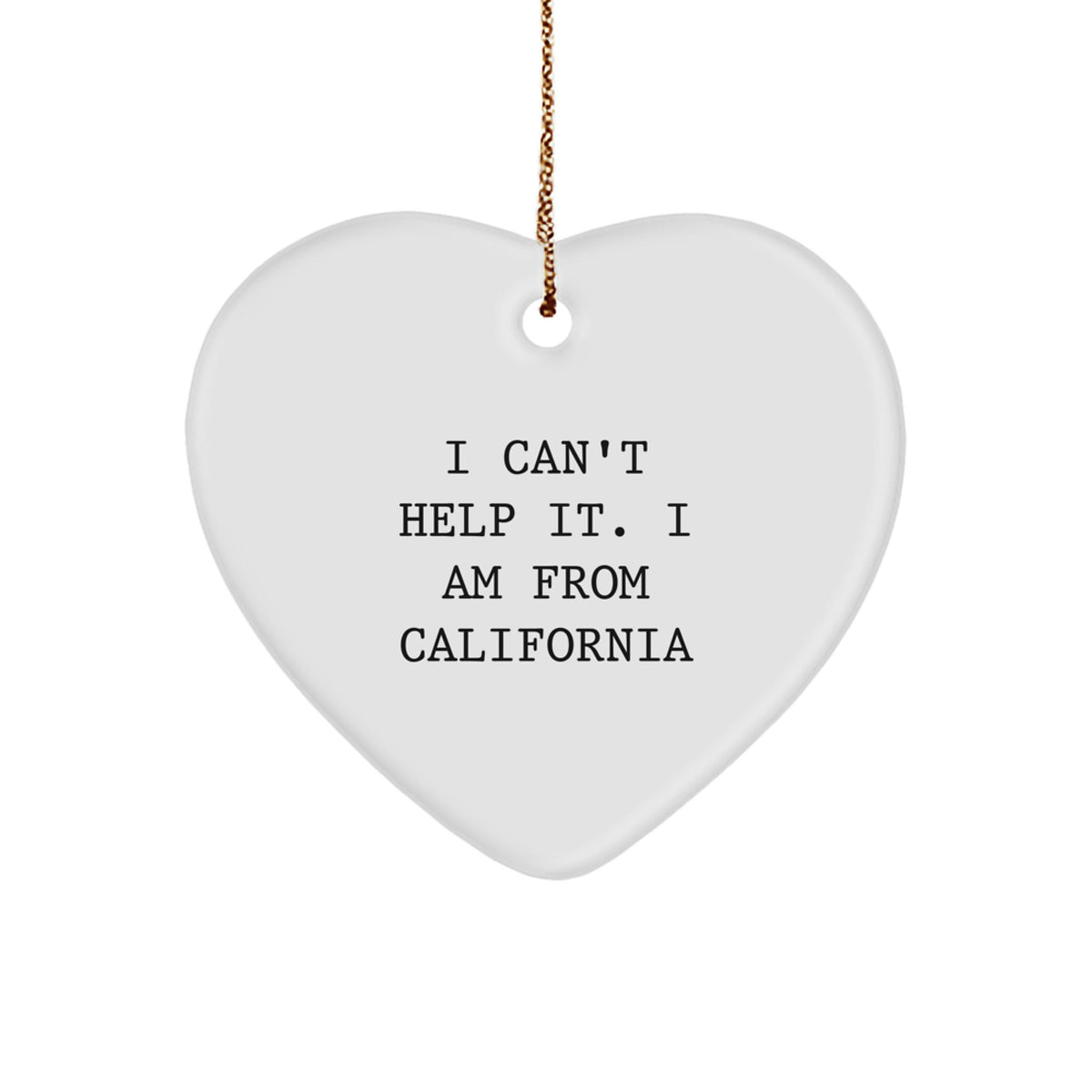 Playful California Heart Ornament for Friends Novelty Christmas Unique Gift - Image 1