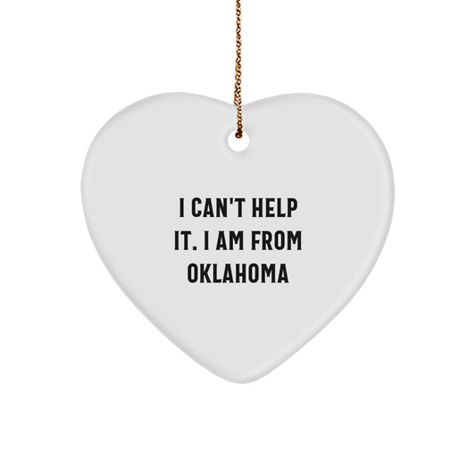Funny Oklahoma Heart Ornaments Gifts from Friends to Oklahoma Lovers - Image 1
