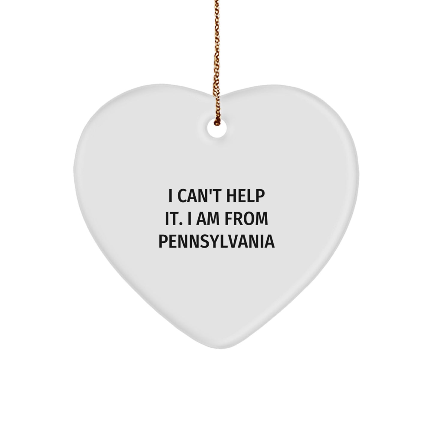 Pennsylvania Proud Heart Ornament Gifts from Friends and Family for Christmas Unique - Image 1