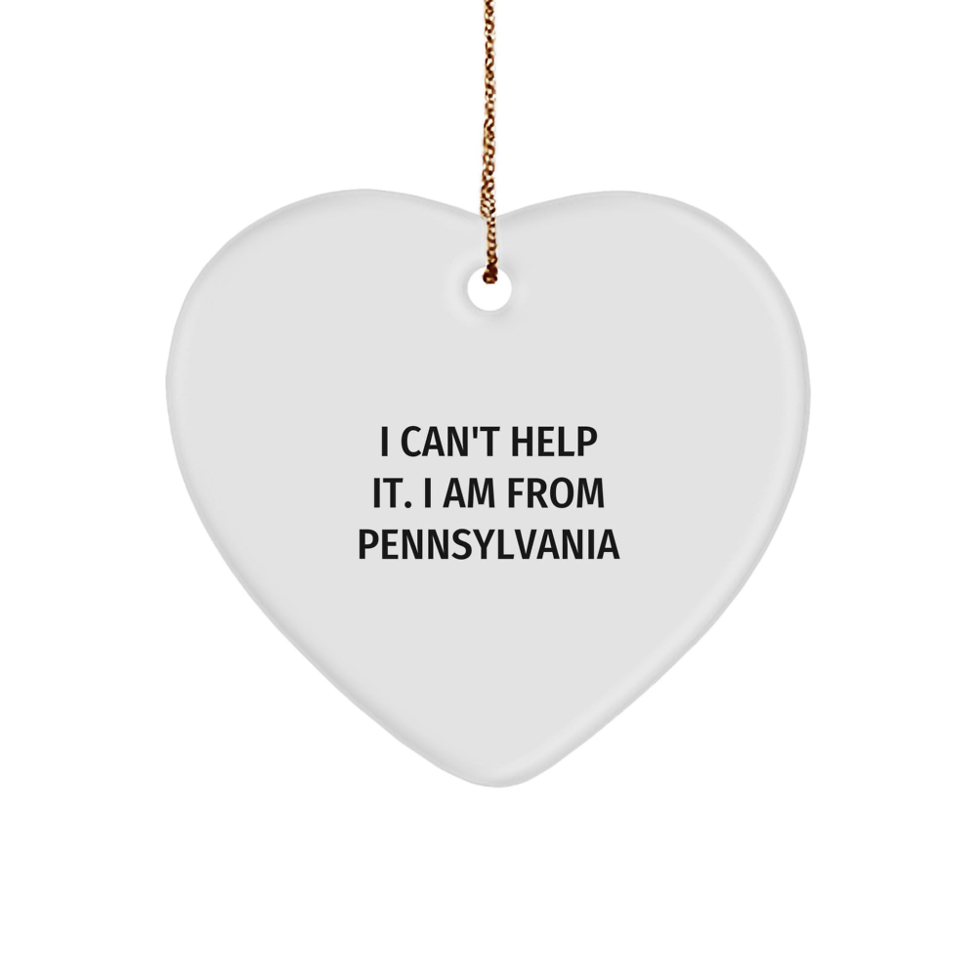 Pennsylvania Proud Heart Ornament Gifts from Friends and Family for Christmas Unique - Image 1