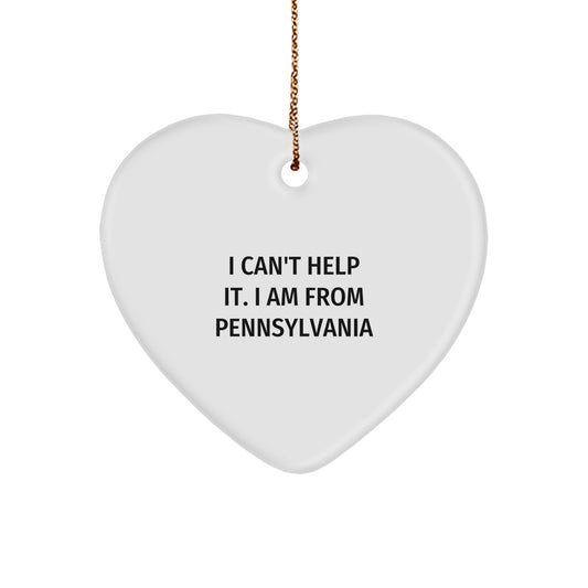 Pennsylvania Proud Heart Ornament Gifts from Friends and Family for Christmas Unique - Image 1
