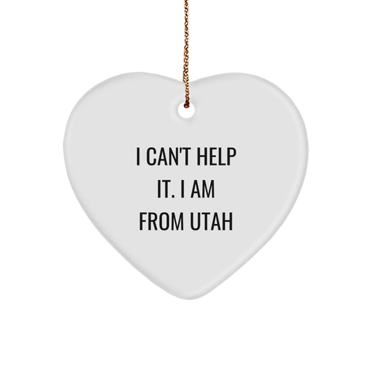 Utah Heart Ornament, Funny Gift for Utah Friends, Gifts from Utah Lovers, Perfect Christmas Unique Gifts - Image 1