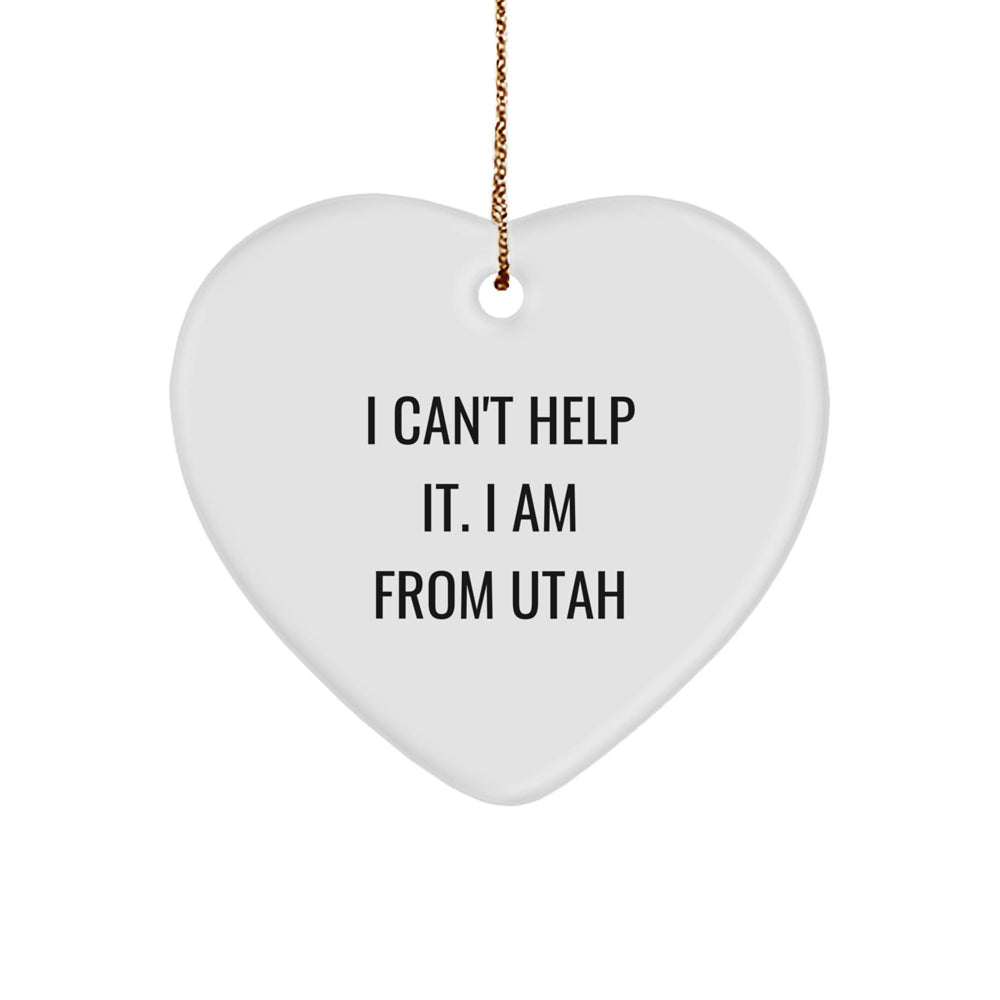 Utah Heart Ornament, Funny Gift for Utah Friends, Gifts from Utah Lovers, Perfect Christmas Unique Gifts - Image 1