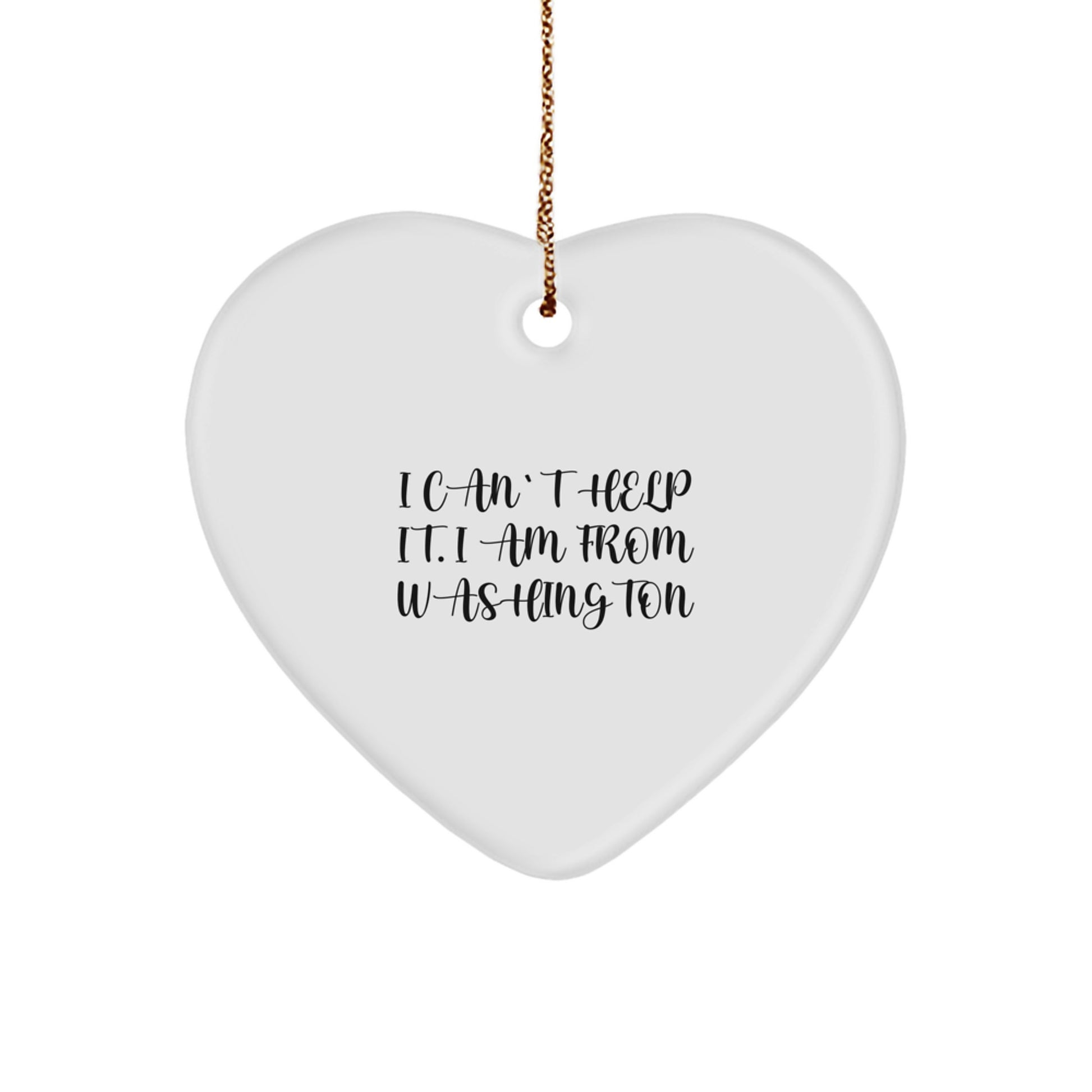 Washington Heart Ornament Gifts from Friends and Family, Funny Heart Shaped Ornament for Washington State Enthusiasts, Christmas Unique Gifts - Image 1