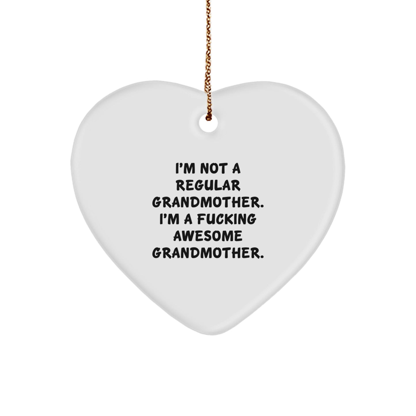 Funny Grandmother Heart Ornament Gifts from Family, Inspirational Heart-Shaped Decor for Grandma's House, Christmas Unique Gifts for Grandmother - Image 1