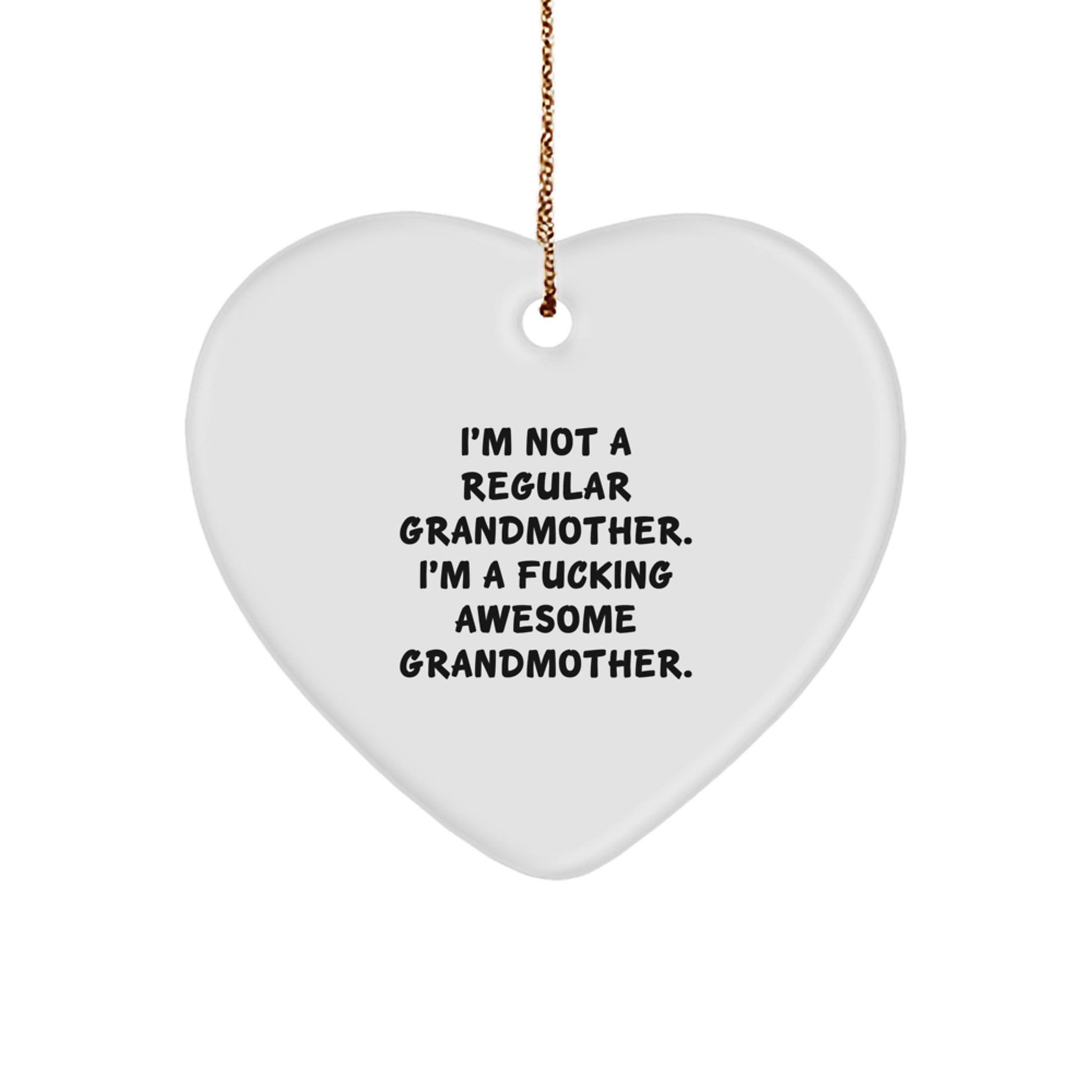 Funny Grandmother Heart Ornament Gifts from Family, Inspirational Heart-Shaped Decor for Grandma's House, Christmas Unique Gifts for Grandmother - Image 1