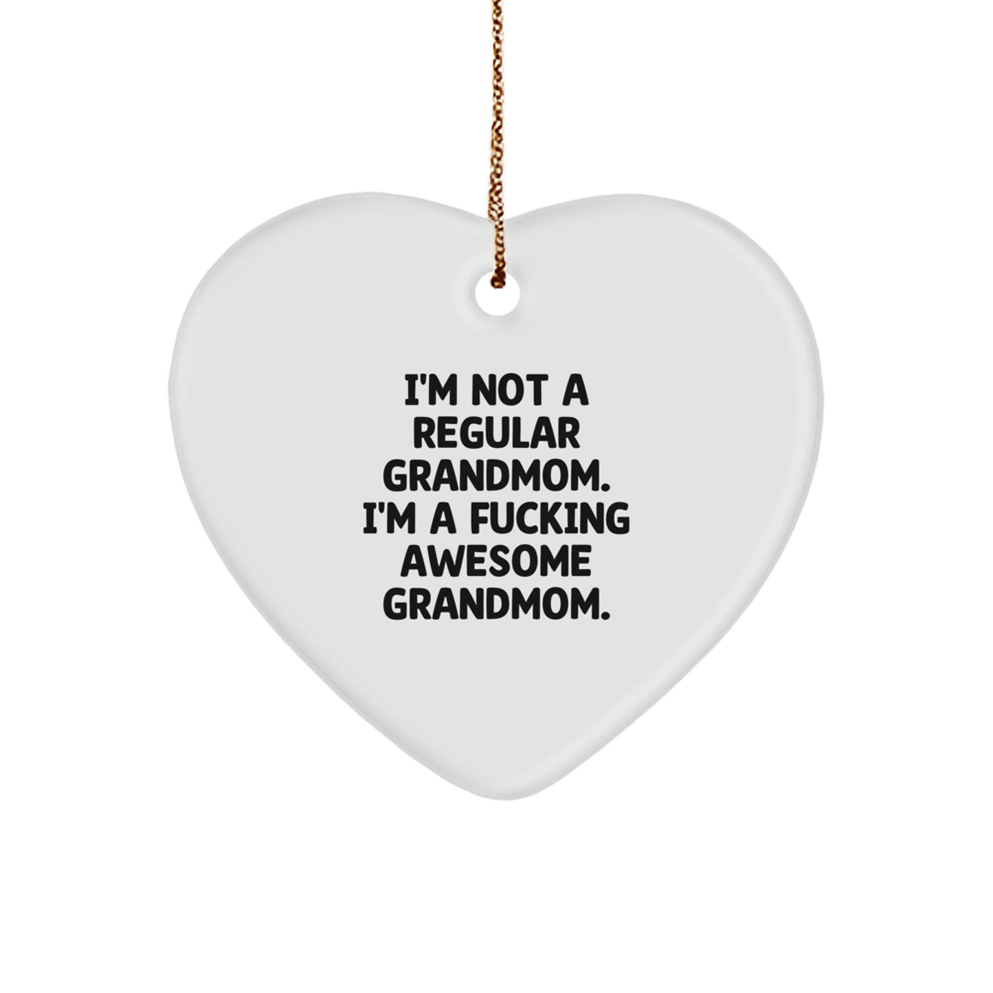 Funny Grandmom Gifts from Men to Grandmom - Awesome Grandmom Heart Ornament for Christmas Unique Gifts - Image 1