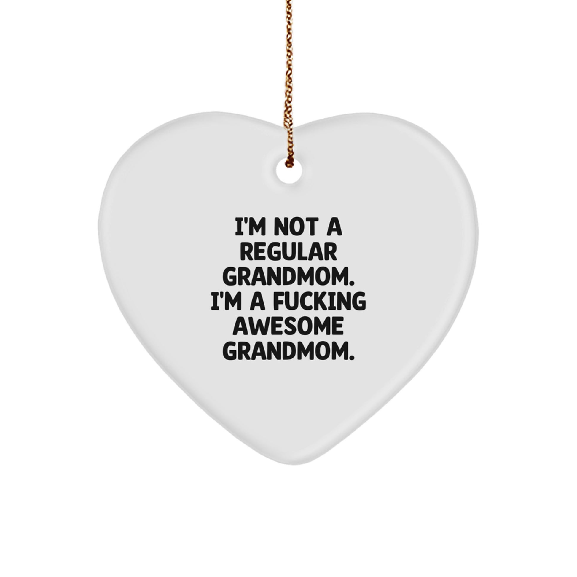 Funny Grandmom Gifts from Men to Grandmom - Awesome Grandmom Heart Ornament for Christmas Unique Gifts - Image 1