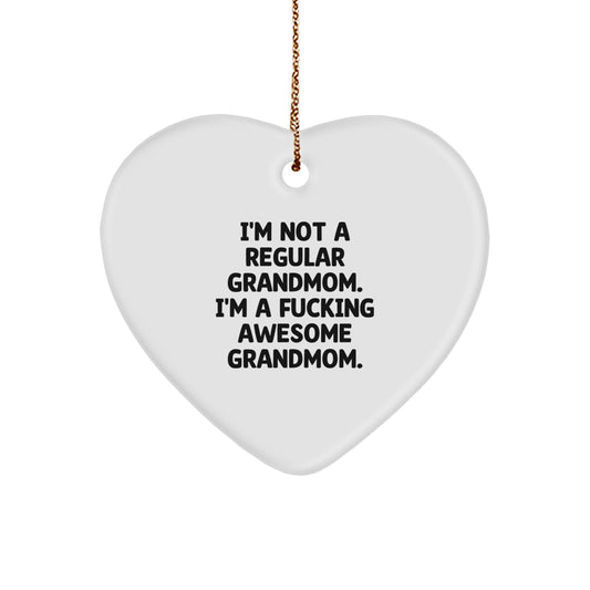 Funny Grandmom Gifts from Men to Grandmom - Awesome Grandmom Heart Ornament for Christmas Unique Gifts - Image 1