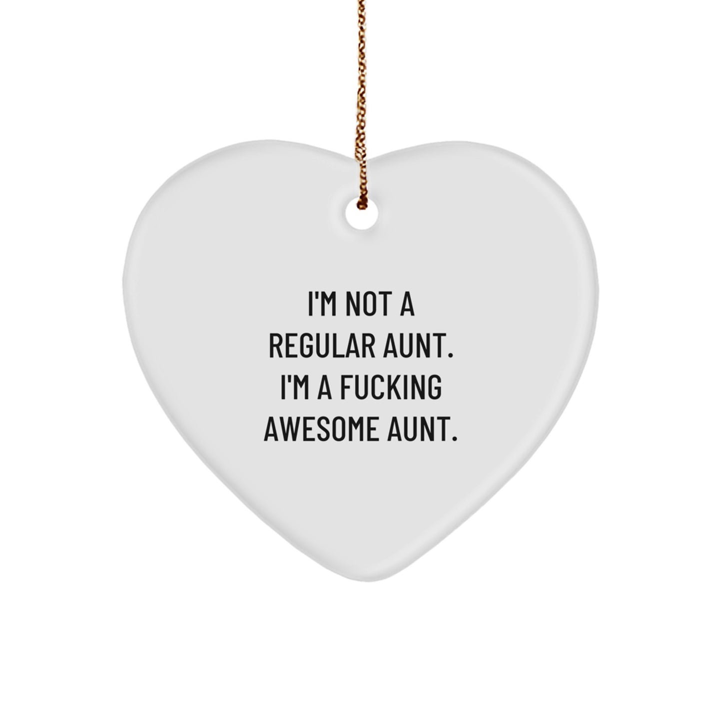 Funny Aunt Heart Ornaments Gifts from Men to Women - Christmas Unique Heart Shaped Decorations for Awesome Aunts - Gifts for Aunt - Image 1
